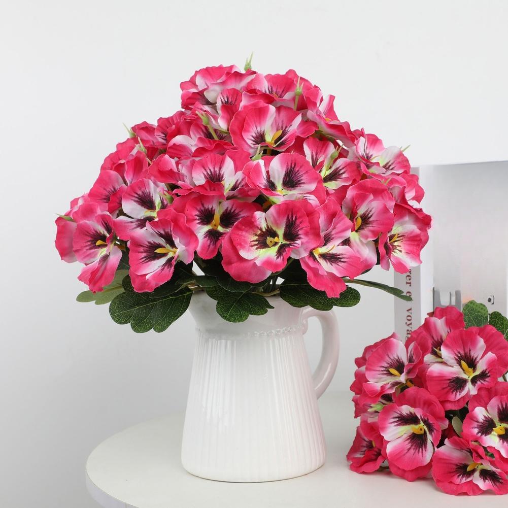 Realistic Silk Pansy Orchid Bouquet for Bridal Shower Decor Office Space Styling and Professional Photography Props