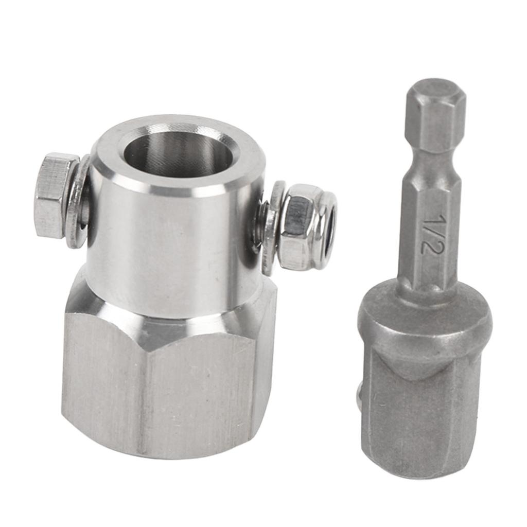 Top Wind Anhängerstützrad Kurbelgriff Akku-Bohrmaschinenadapter mit 12-Zoll-Stecknussadapter Edelstahl