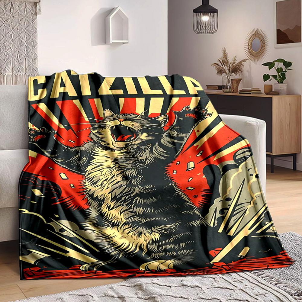 

1pc Monster Cat Blanket - Perfect Gift for Birthdays, Christmas & Halloween- Soft, Warm & Versatile yy250909157 75x90cm