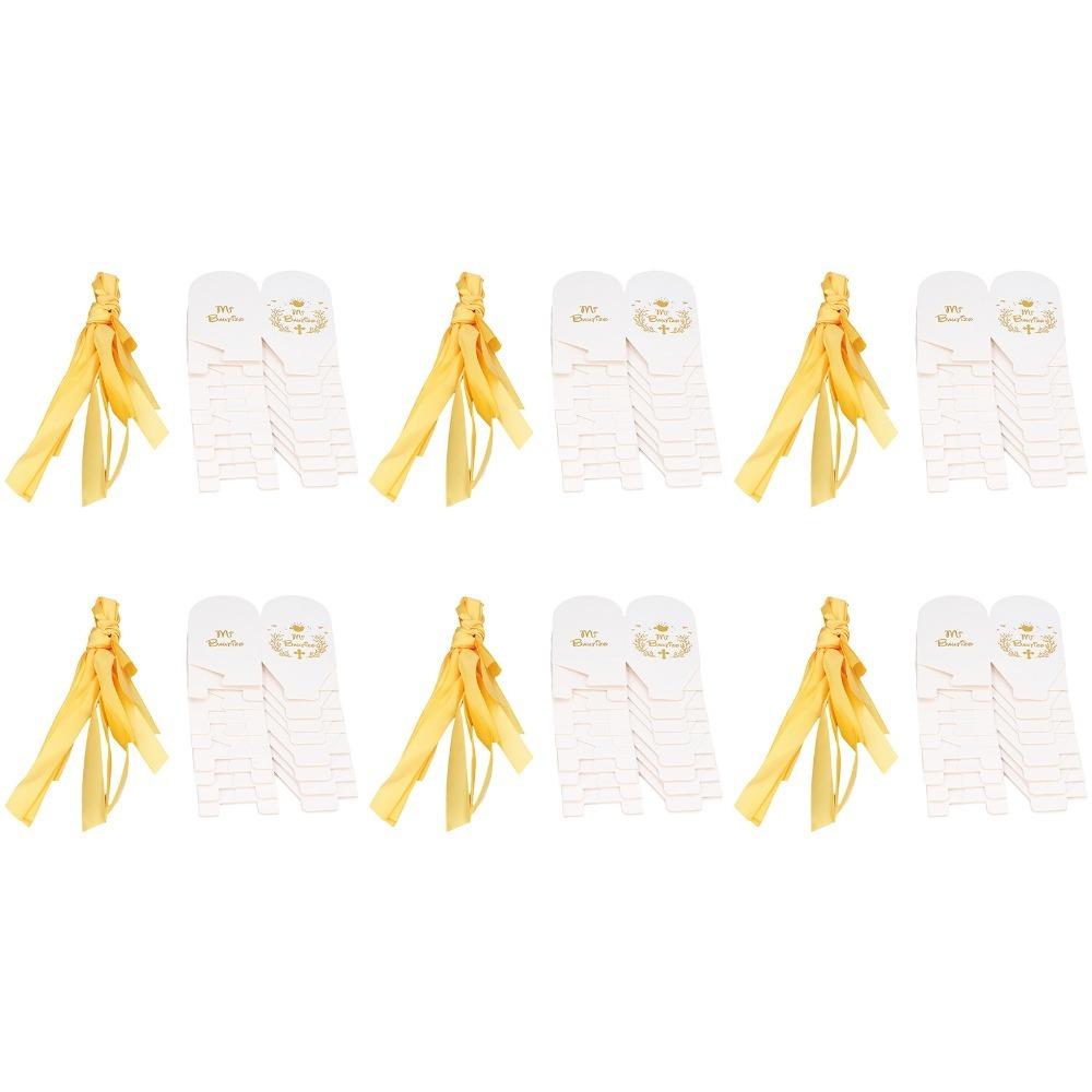 50pcs Gold Ribbon Wedding Favor Boxes Paper Material Candy Boxes Party Favor Boxes  Party