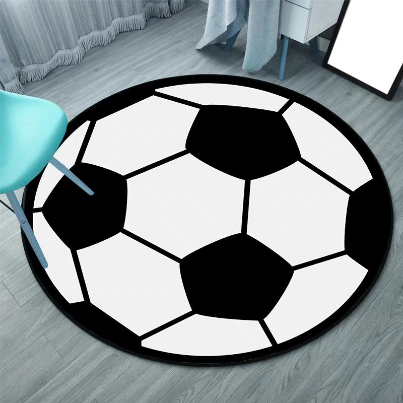 Basketball Round Bedroom Carpet Cute Cartoon Floor Chair Mat Rocking Chair Mat Resistant Bedside Blanket Mat Home Decoration