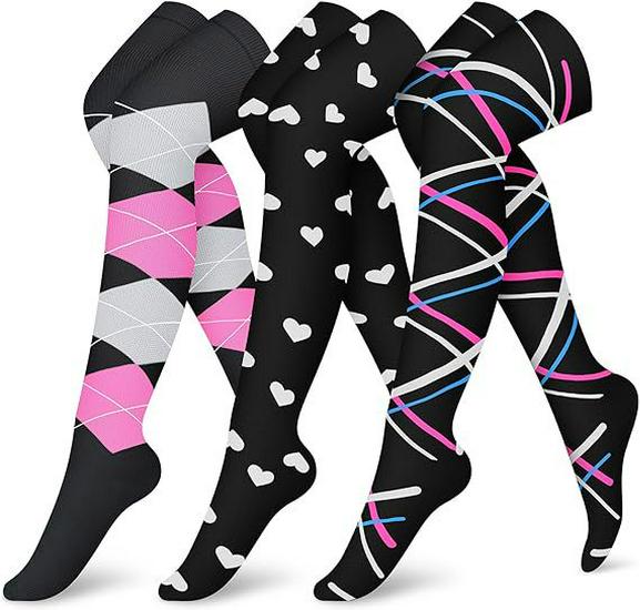 Elastic Over-the-Knee Compression Sports Socks for Men and Women - Cross-Knee Muscle Strength and Support