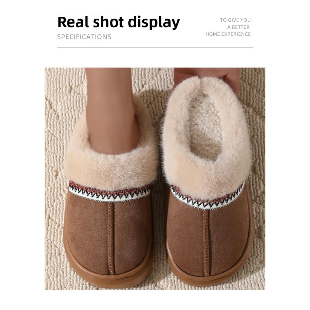 Plush Slippers for Autumn and Winter, Thick Soled Outdoor Cotton Slippers for Warmth At Home, Thickened Plush Thick Soled for Warmth