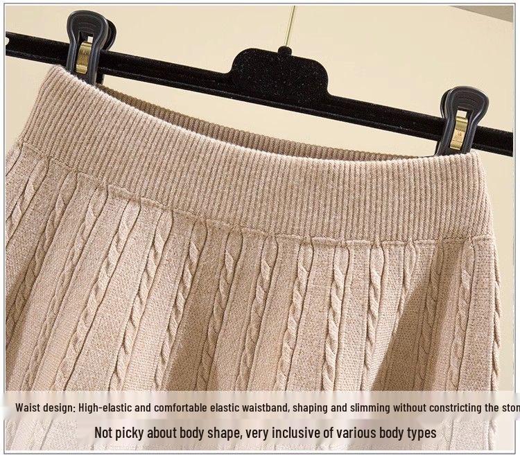 Korean Style A-Line High Waist Mini Skirt for Women - Slimming, Plus Size, Hip-Covering, Draping Effect, Big Swing Knitted Umbrella Skirt