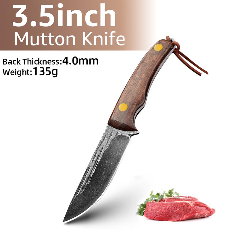 

Ручной кованый нож 4 дюйма Высокоуглеродистая сталь Монгольский нож для чистки овощей Ножи для разделки Мясницкий нож Шеф-нож