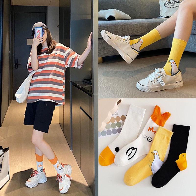 1 Pairs Duck Stockings Meias Calcetas Animal Print Funny Cartoon Socks Japonais Style Women Socks