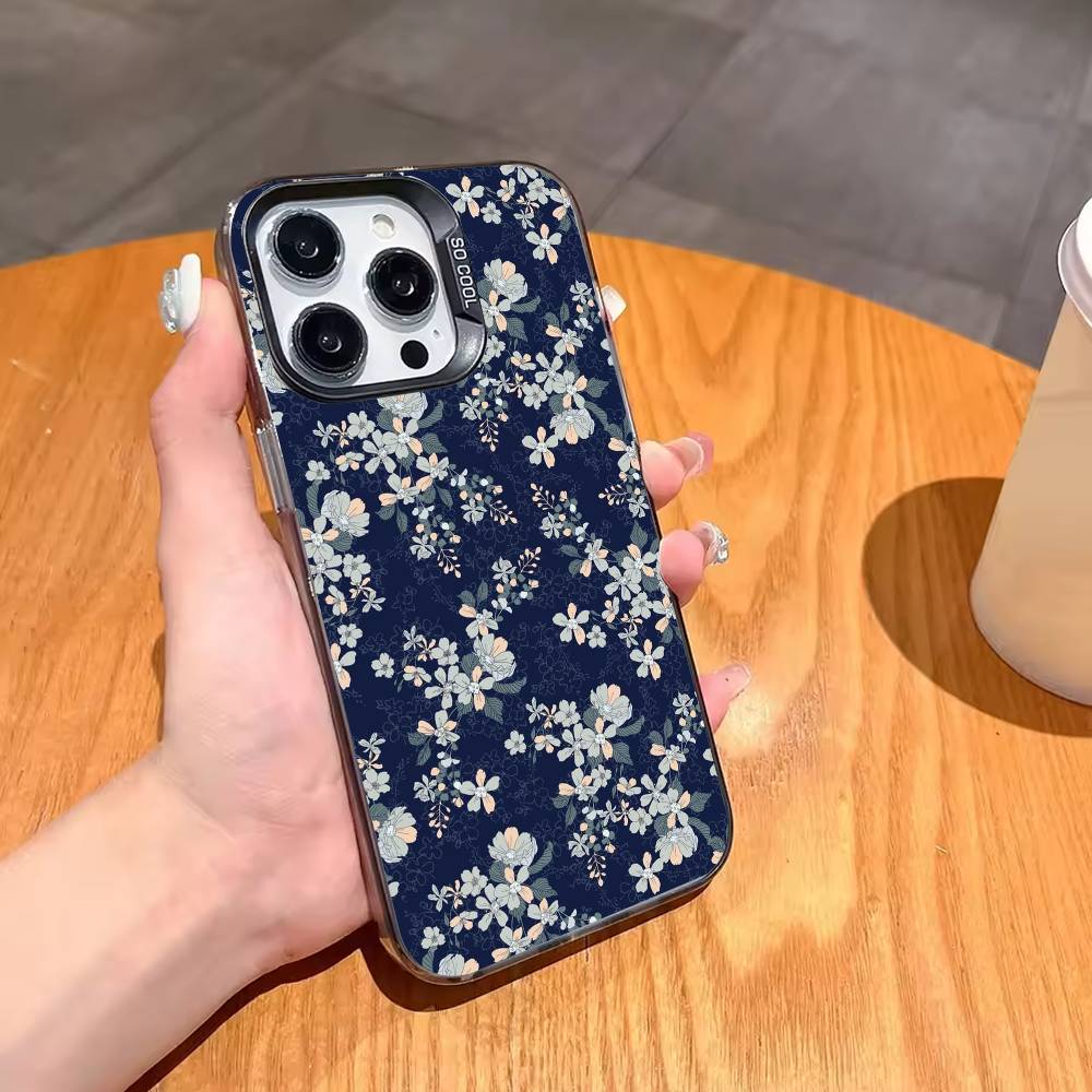 Flowers A-Art Phone Case For iPhone17,16,15,14,13,12,11,Pro,MAX White Matte Shockproof Cover