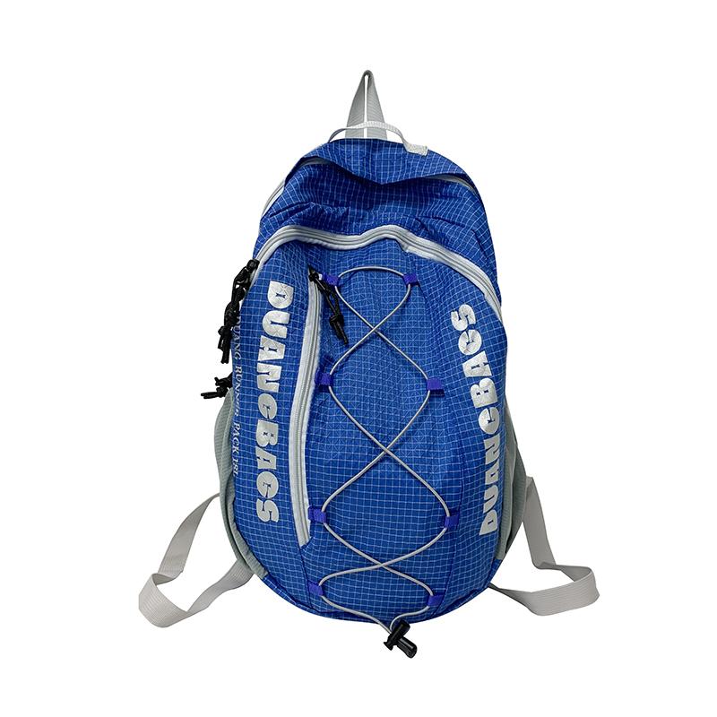 

Мужской походный рюкзак в стиле колор-блок для кемпинга на открытом воздухе, женский легкий рюкзак большой вместимости с водоотталкивающей пропиткой синий