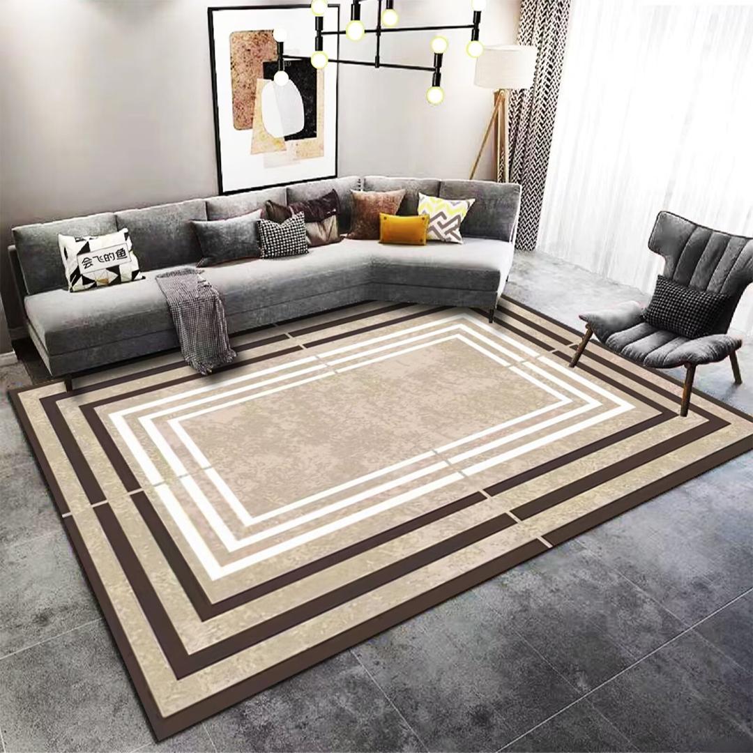 

Nordic Black Geometric Carpet Modern Luxury Large Area Rug Washable for Living Room Bedroom Lounge Coffee Table Floor Mat 60*90cm