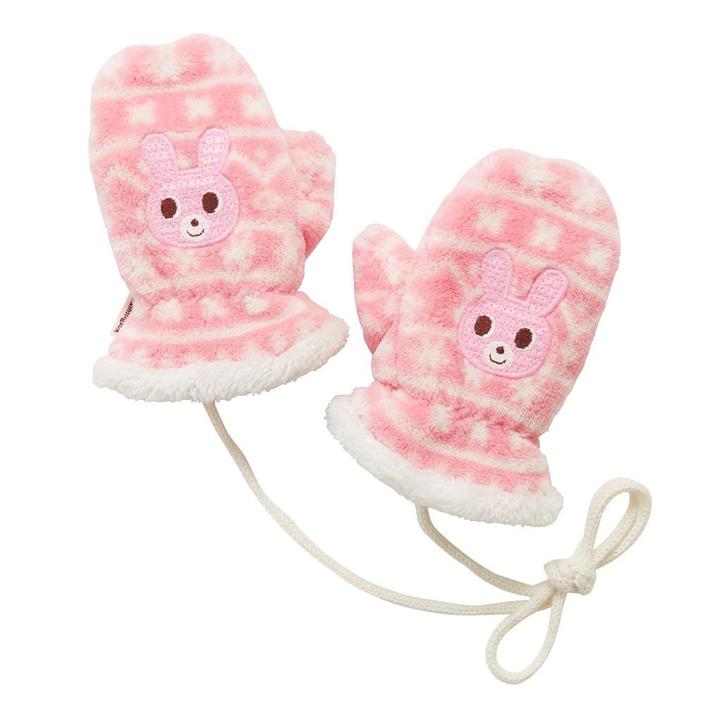 MIKIHOUSE HOT BISCUITS Size Small Pink Mittens, 73-7601-262, (1-3 Years),