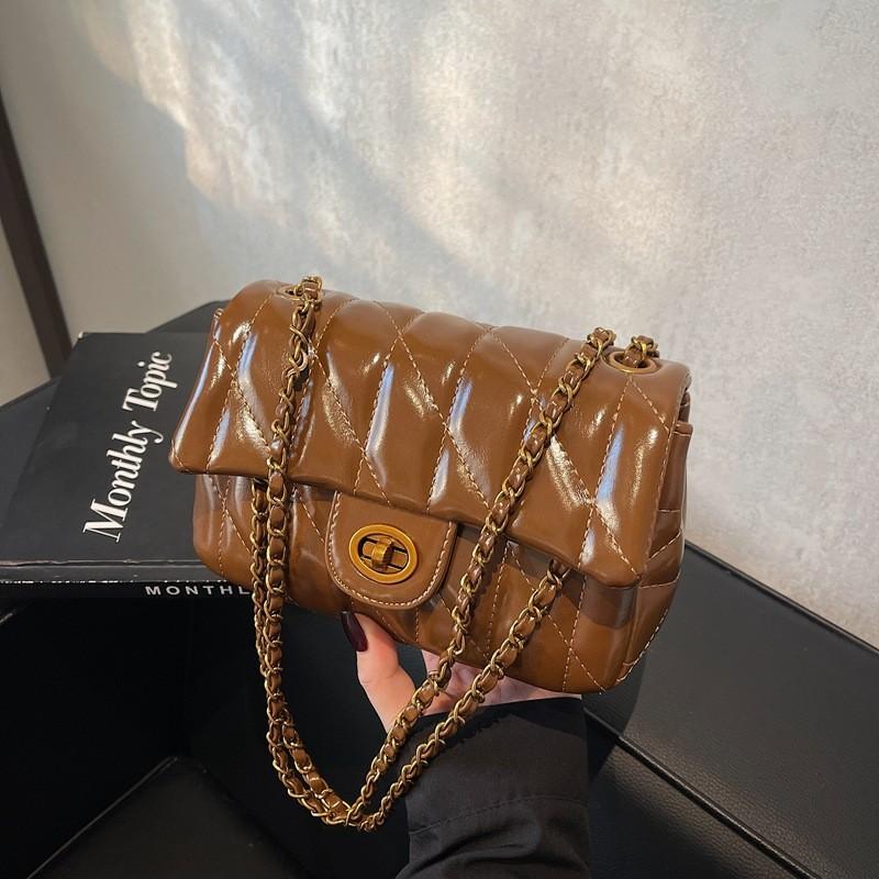 IELGY High-End Bag Niche Design Fashionable Diamond Chain Shoulder Messenger Bag