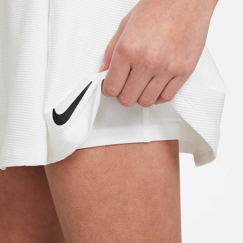 Nike Court Dri-FIT Victory Jednobarevná sukně s logem Rychleschnoucí Pohodlné Tenisové šortky Dětské šortky Bílá CV7575-100