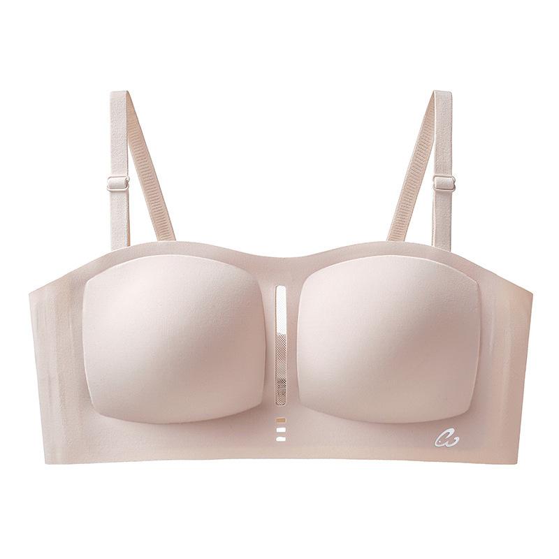 Traceless Strapless Female Tube Top, Non-slip and Anti-light, Small Breasts Gathered, Breathable and Fixed Integrated Bra