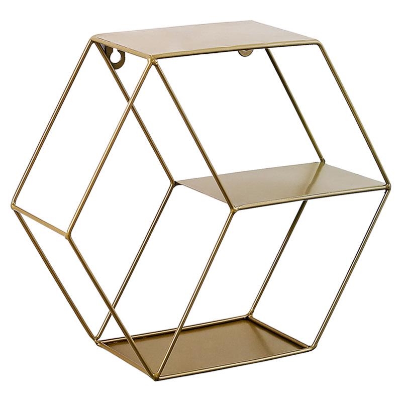 Nordic Style Storage Holders Iron Metal Wall Shelf Decor Home Living Room Bedroom Kid Room Geometric Figure Decoration Organizer