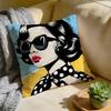 Cushion Cover Washed Linen Soft Breathable Decorative Case for Sofa Home Pillow Cover Roy Lichtenstein