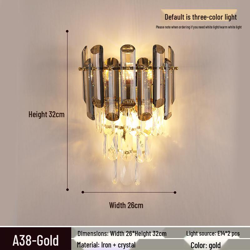 Elegant Crystal Wall Lamp: Minimalist Design for Bedrooms, Living Rooms, Stairs, and Hallways