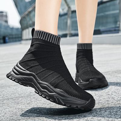 High-top Casual Socks Shoes Autumn and Winter Fly-woven Soft-soled Lazy Shoes Couple Sports Shoes