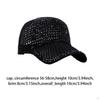 Mesh Rhinestone Baseball Cap Breathable Duckbill Adjustable Summer Beach Sun Hat Protection