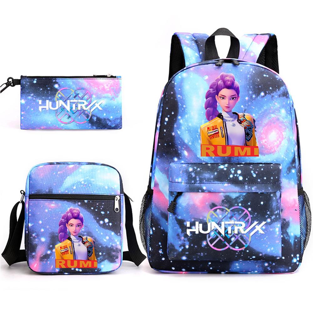 3Pcs/set Anime Cartoon Printed Large Capacity Bookbag Backpack with Shoulder Bag Pencil Case for Student Boy Girl Schoolbag