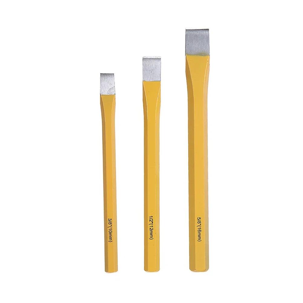 Chrome Vanadium Steel Chisel Flat Chisel 3pcs Set Center Punch Chisels Set Hand Tools Rustless Wood Carving Chisels