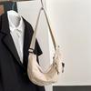 Japanese literature and art 2026 dumpling bag large capacity new fashion commuter messenger bag solid color shoulder bag