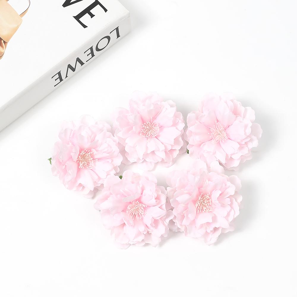 10/20Pcs Artificial Peony Flower 6cm Silk Fake Flower Room Home Decor Wedding Decoration DIY Bridal Wreath Bouquet Handicraft