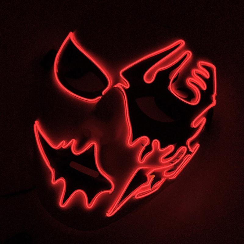Premium Face Mask With Led Light Ideal For Halloween Dance Party Cosplay Decor