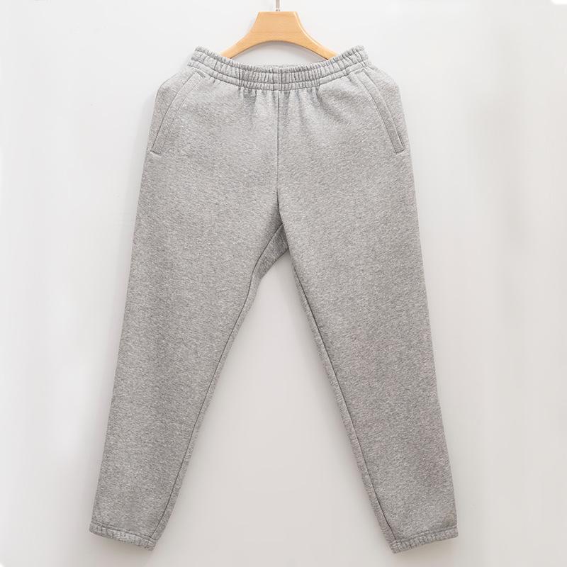 New Zipper Bag Fleece Sweatpants for Men and Women, Loose Foot-tied Cotton In Autumn and Winter, Casual Thickened Thermal Sweatpants