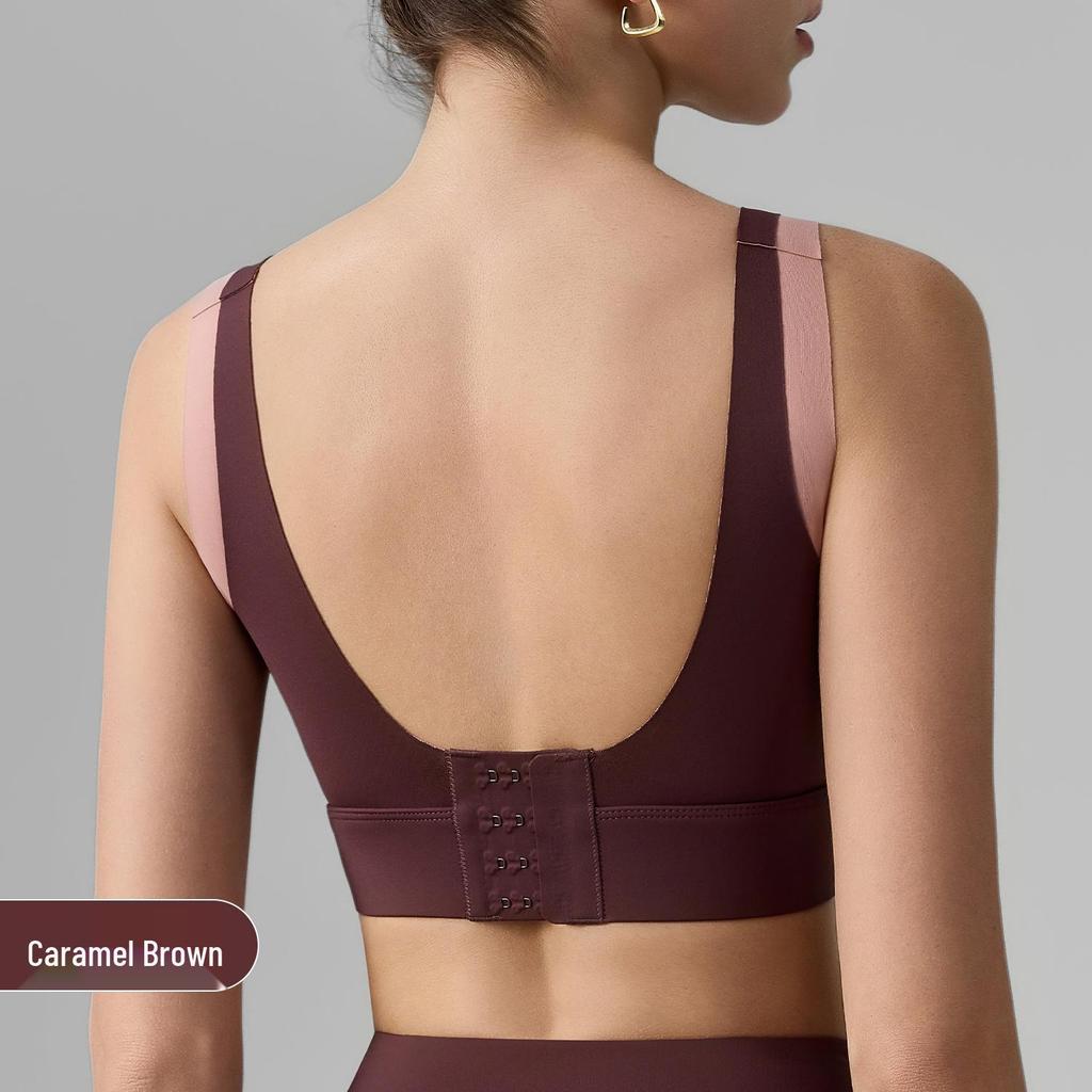 Women's Color Block Sports Bra with Chest Pads - U-Shaped Back Yoga Tank 2026
