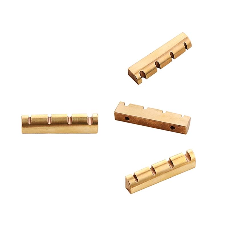 4 String Electric Bass Top Nut Replacement Bass Guitar Pre-Slotted Brass Nut
