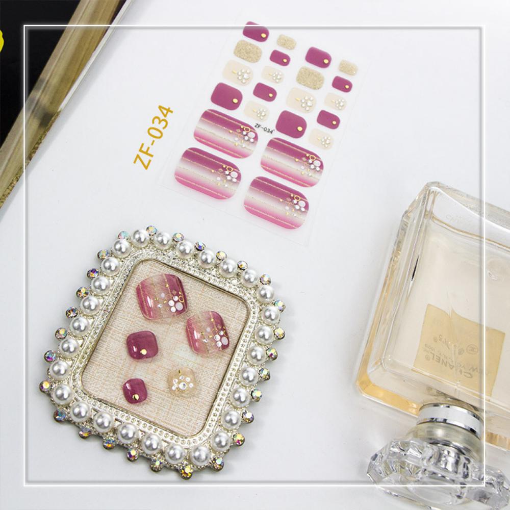 Three-dimensional Toenail Sticker 3D Imitation Drill Toenail Nail Patch Waterproof and Long-lasting Whitening Toenail Sticker Full Sticker