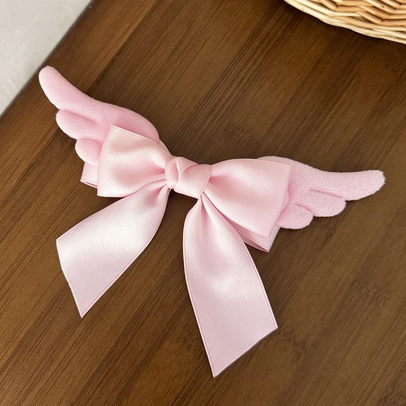 2Pcs/Set Angel Wings Bow Hair Accessories Two Tone Satin Hairpin Girl Heart Back Head Top Clip Side Clip Headpiece Accessories