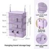 Portable Hanging Suitcase Organizer With Multiple Compartments Foldable Travel Packing Cube For Clothes Toiletries