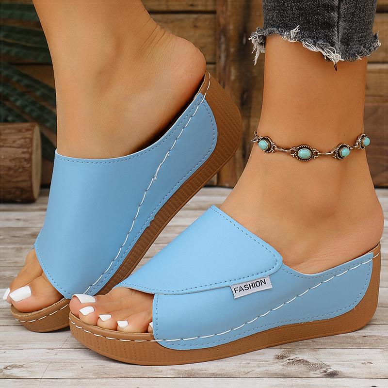 

Women s Sandals Casual Heels Sandals Summer Woman Shoes Luxury Slippers Heeled Sandals Wedges Shoes Summer Footwear Women 2025 36 світло-синій колір