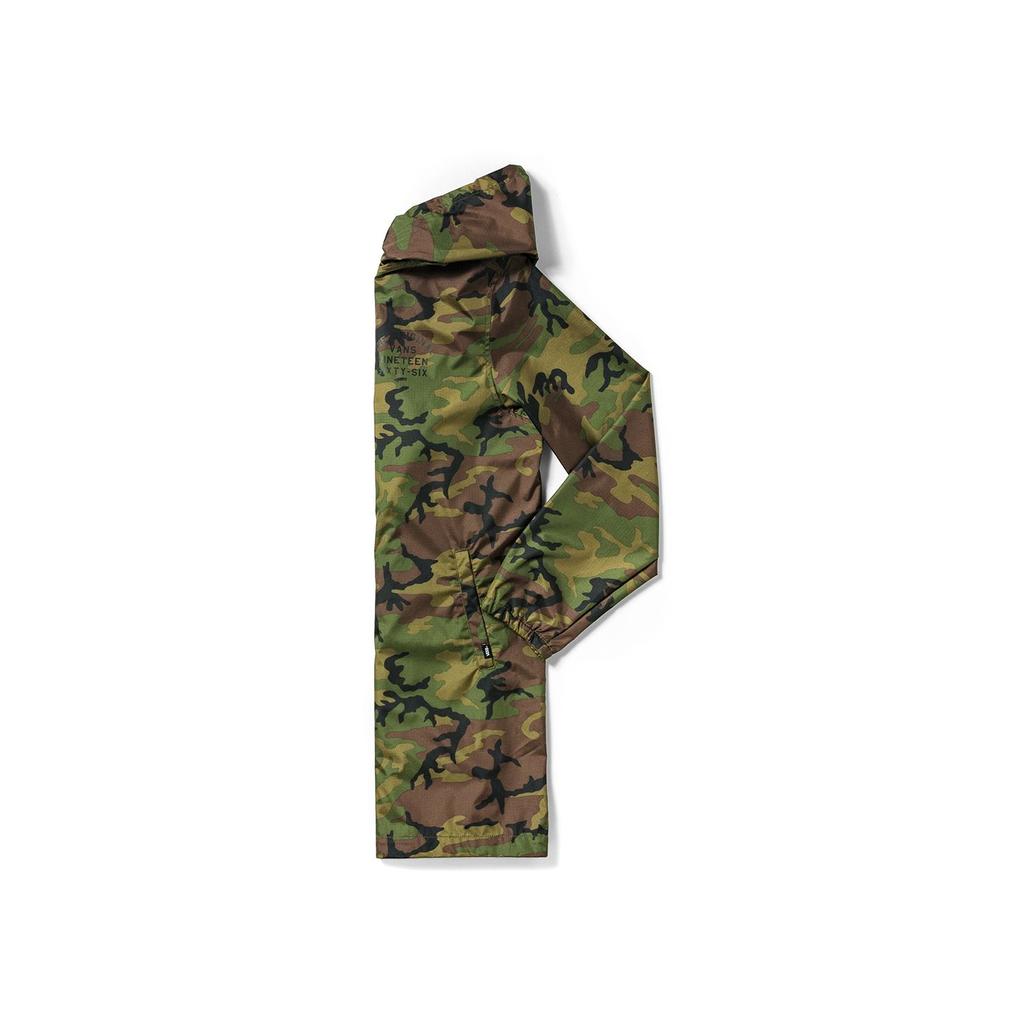 Vans Letter Print Casual Zip-Up Long Hooded Jacket Unisex Jackets Camouflage-Green VN0A3DGWWVD