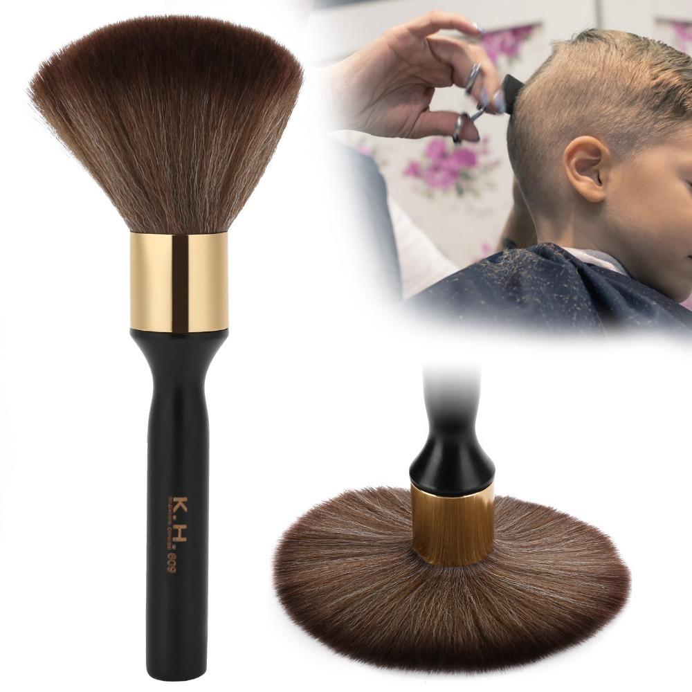 Black Color Neck Duster Brush Long Handle Hair Cutting Duster Brush  For Salon