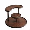 ThreeTier Desktop Storage Rack WoodGrain Finish Round Base Compact Organizer
