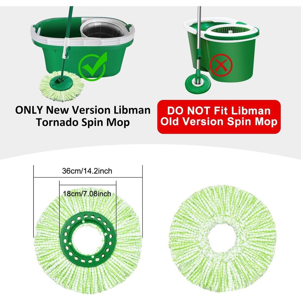 Cap Mop Tornado Spin DOAR Compatibil cu      , Lavabil & Reutilizabil Cap Mop Libman Rezervă de Schimb pentru Mop Tornado (NU pentru Versiunea Veche)