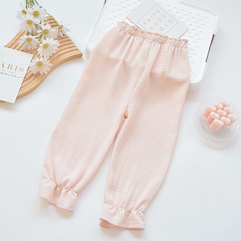 Children's Lantern Pants For Girls Boys Summer Thin Loose Simple Solid Color Kids Trousers Casual Baby Boy Girl Beach Pant