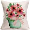 Plant and Flower Hydrangea Printed Linen Pillowcase Home Sofa Living Room Bedroom Pillowcase