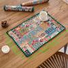BEPAN Fabric Placemat Floral Jacquard Embroidered Vintage Royal Style Table Decor Heat Resistant Mat Home Decor Household Goods