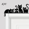 Minimalist Metal Wall Decor Cat Door Topper, Cute Cats Frame Decor, Black Art, Modern Abstract Silhouette Art Home Decoration for Living Room Bedroom
