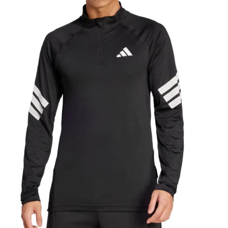 adidas SS25 Sports Leisure Series Comfortable Soft Slim Fit Long Sleeve T-Shirt Men Tops Black JW7567
