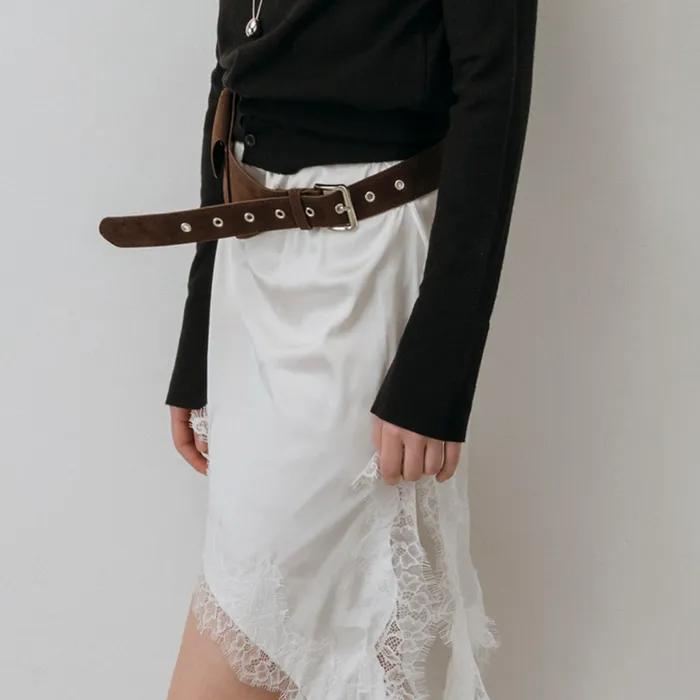 SUEDE POCKET BELT BAG_CHOCO