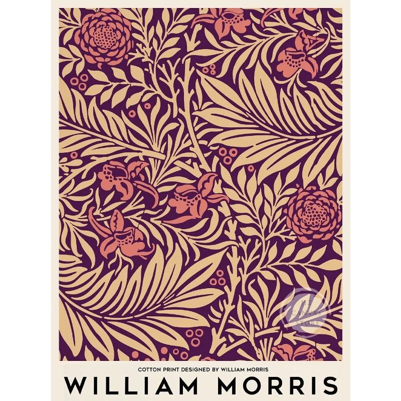 Canvas Painting Wall Art Pictures Abstract William Morris Flower Leaf Bird Vintage Posters and Prints for Living Room Home Decor