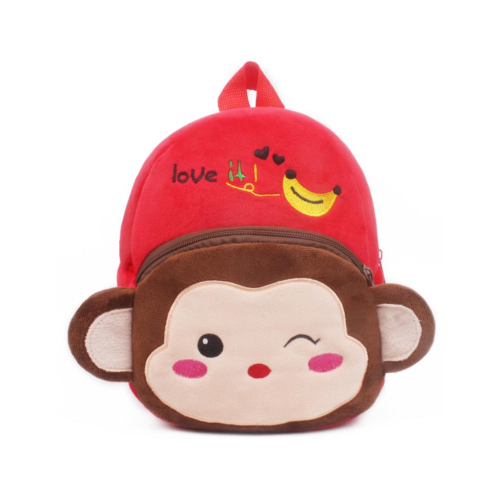 Kids Unisex Cute Cartoon Shape Soft Plush Backpack Large Capacity Travel Bag School Bag