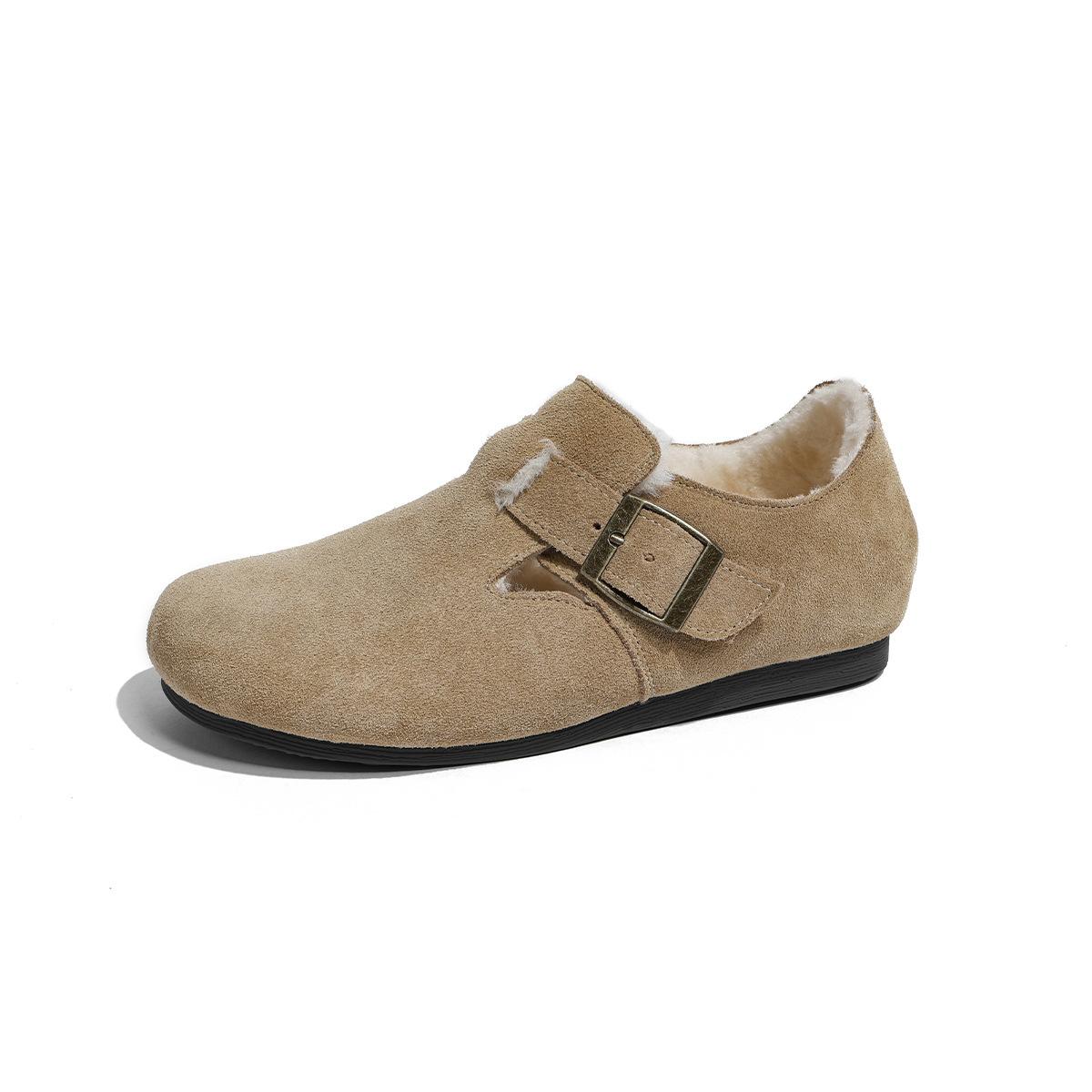 Ретро все включено Birkenstocks женские бархатные утепленные снегоступы новая зимняя женская обувь Doudou пушистые ботинки хлопковые ботинки 35