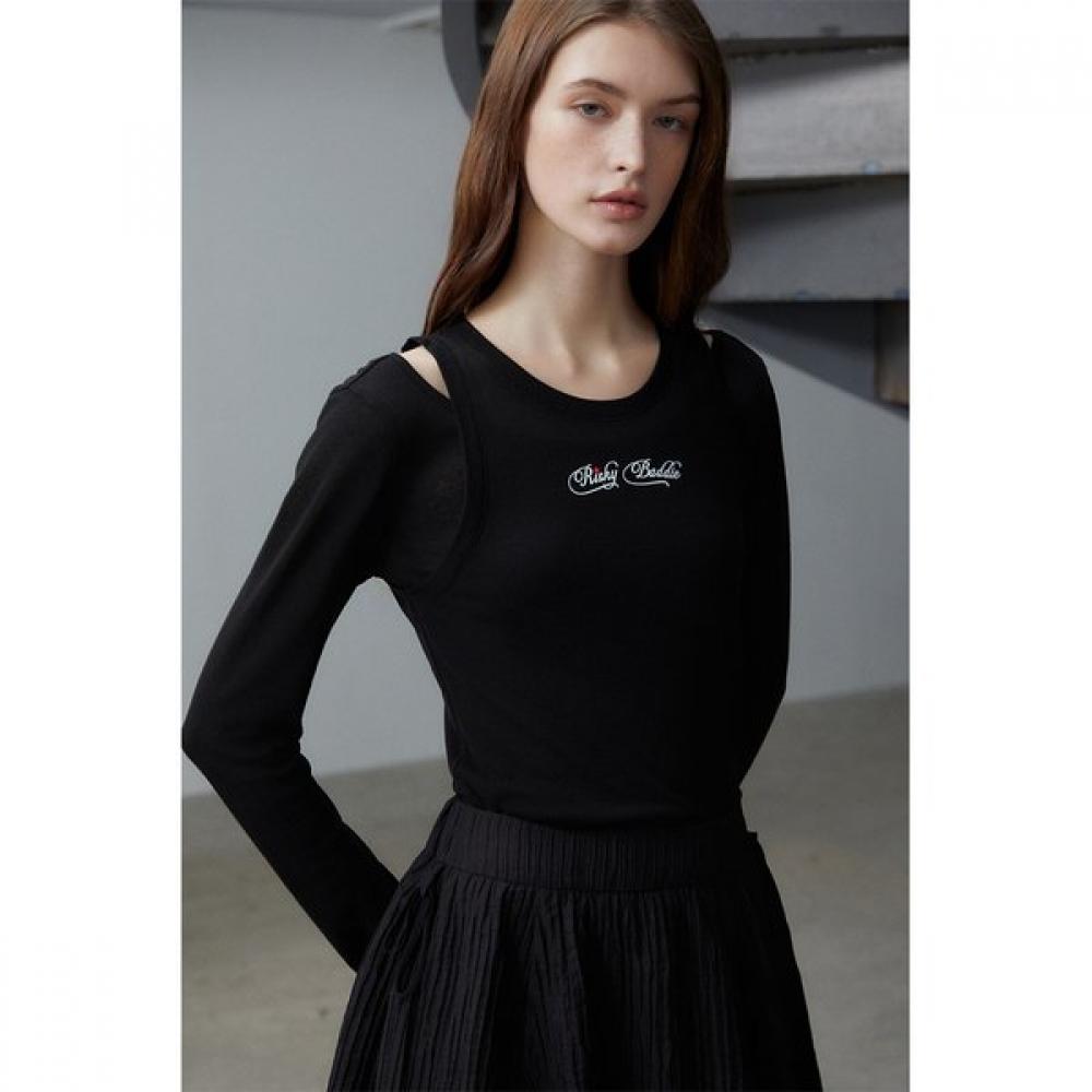 EgoisT Layered Slim FiT BoaT Neck T shirT  Es2cl364 