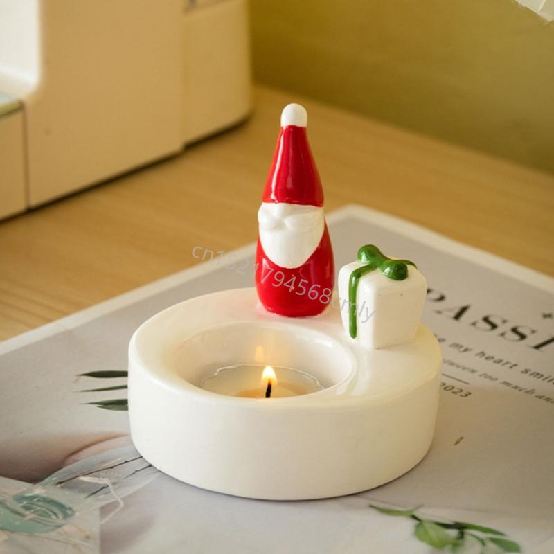 Christmas Tealight Holders,Ceramic Christmas Decorations,Centerpieces 6XDE