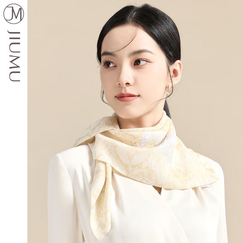 JIUMU Women's 100% Mulberry Silk Square Scarf